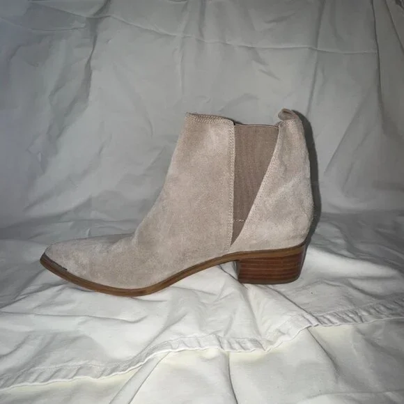 Marc Fisher Taupe Suede Pointed Toe Booties - Picture 6 of 7